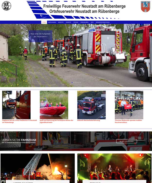 Werbeagentur Neustadt am Rübenberge - Webdesign Freiwillige Feuerwehr Homepage