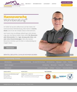 Webdesign Hannover Referenz Hannoversche Wohnberatung mit barrierefreier Joomla Website, Online-Checkliste und professionellen Portr&auml;tfotos